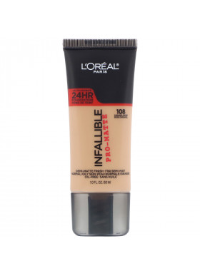 L'Oreal, Infallible Pro-Matte Foundation, 108 Caramel Beige, 1 fl oz (30 ml)