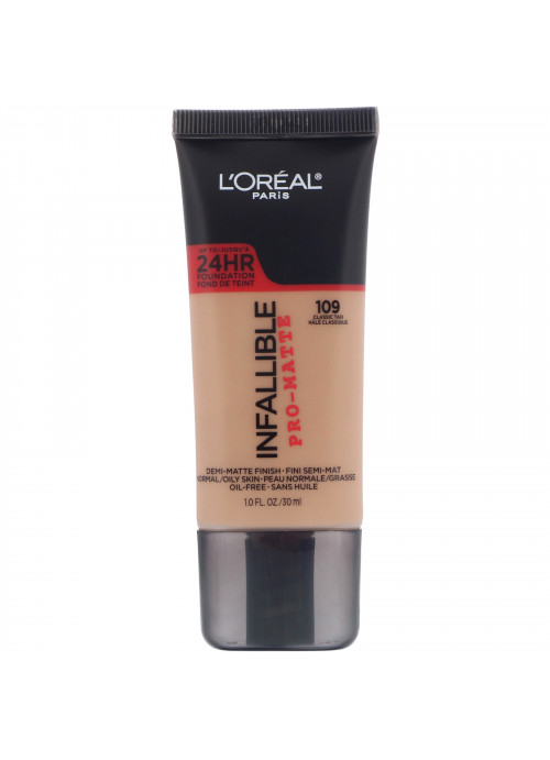 L'Oreal, Infallible Pro-Matte Foundation, 109 Classic Tan, 1 fl oz (30 ml)