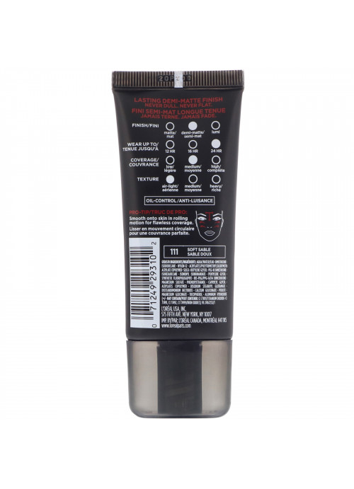 L'Oreal, Infallible Pro-Matte Foundation, 111 Soft Sable, 1 fl oz (30 ml)