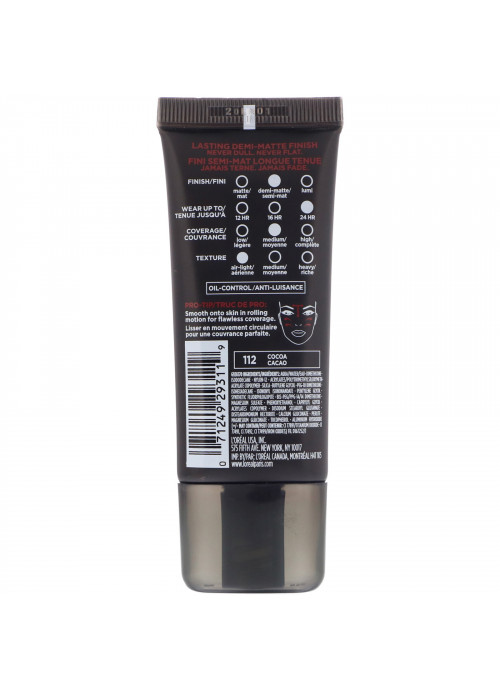 L'Oreal, Infallible Pro-Matte Foundation, 112 Cocoa, 1 fl oz (30 ml)