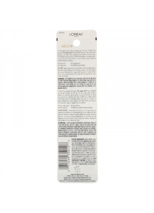 L'Oreal, Infallible Super Slim Liquid Eyeliner, 401 Brown, 0.034 fl oz (1 ml)