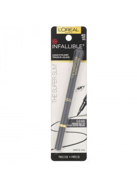 L'Oreal, Infallible Super Slim Liquid Eyeliner, 402 Grey, 0.034 fl oz (1 ml)