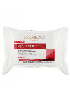 L'Oreal, Revitalift Makeup Removing Cleansing Towelettes, 30 Pre-Moistened Towelettes