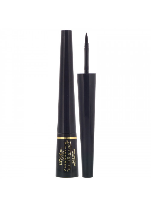 L'Oreal, Telescopic Control Tip Liquid Eyeliner, 835 Carbon Black, .08 fl oz (2.45 ml)