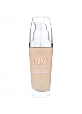 L'Oreal, True Match Healthy Luminous Makeup, SPF 20, W1-2 Porcelain/Light Ivory, 1 fl oz (30 ml)