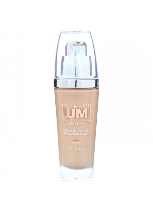 L'Oreal, True Match Lumi, Healthy Luminous Makeup, SPF 20, SN1-2 Soft Ivory/Classic Ivory, 1 fl oz (30 ml)