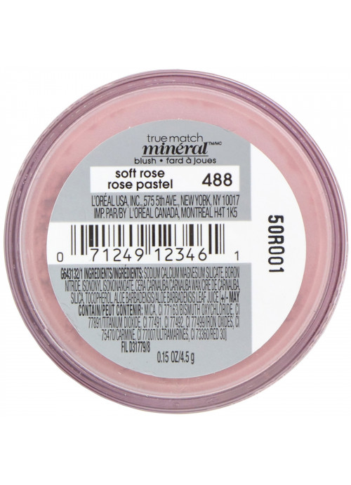 L'Oreal, True Match Naturale Mineral Blush, 488 Soft Rose, 0.15 oz (4.5 g)