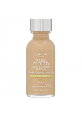 L'Oreal, True Match Super-Blendable Makeup, W3 Nude Beige, 1 fl oz (30 ml)
