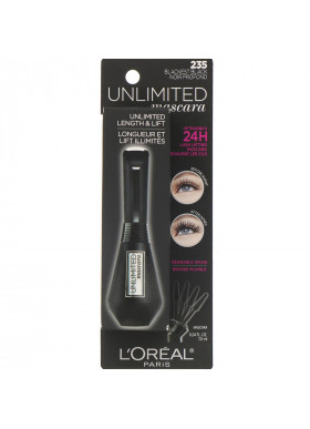 L'Oreal, Unlimited Length & Lift Mascara, 235 Blackest Black, 0.24 fl oz (7 ml)