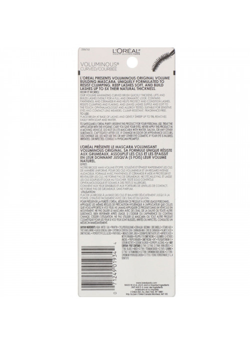L'Oreal, Voluminous Curved Mascara, 340 Black, 0.28 fl oz (8 ml)