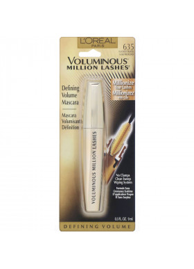 L'Oreal, Voluminous Million Lashes Mascara, 635 Blackest Black, 0.3 fl oz (9 ml)