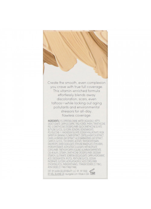 Laura Geller, Cover Lock, Cream Foundation, Porcelain, 1 fl oz (30 ml)