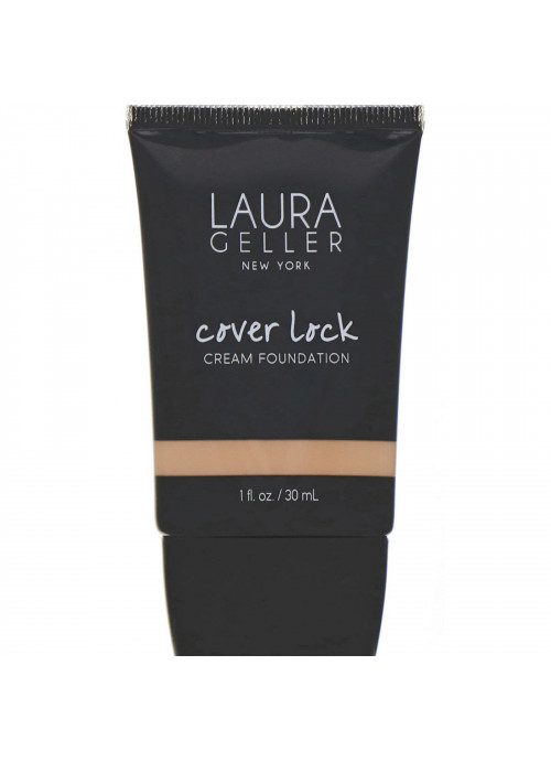 Laura Geller, Cover Lock, Cream Foundation, Porcelain, 1 fl oz (30 ml)