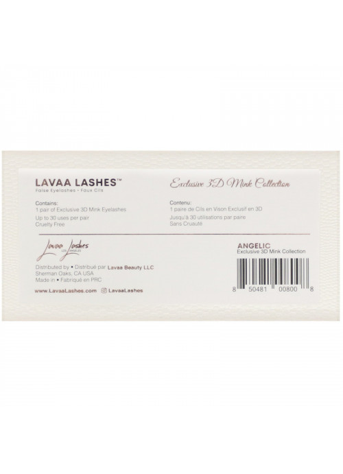 Lavaa Lashes, Angelic, 3D Mink False Eyelashes, 1 Pair