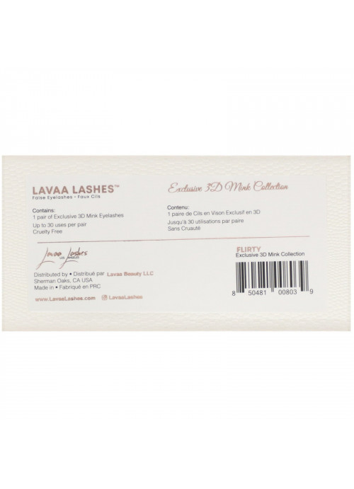 Lavaa Lashes, Flirty, 3D Mink False Eyelashes, 1 Pair