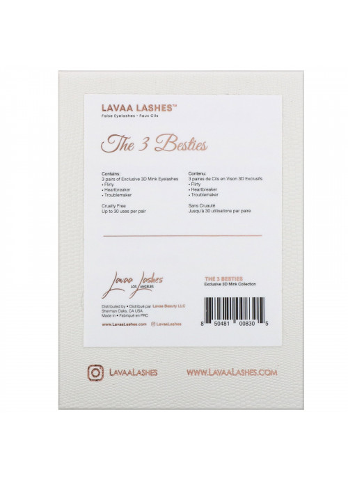 Lavaa Lashes, The 3 Besties, False Eyelashes Set, 1 Set