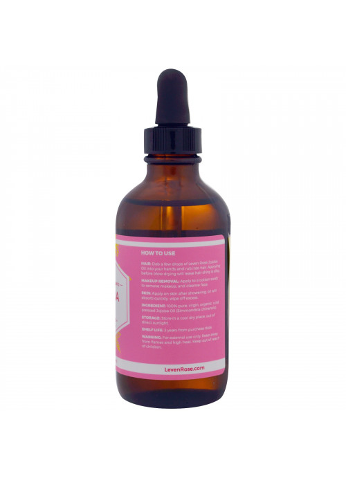 Leven Rose, 100% Pure & Organic Jojoba Oil, 4 fl oz (118 ml)