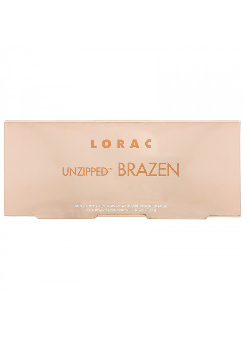 Lorac, Unzipped Brazen Eye Shadow Palette with  Dual-Ended  Brush, 0.37 oz (10.5 g)