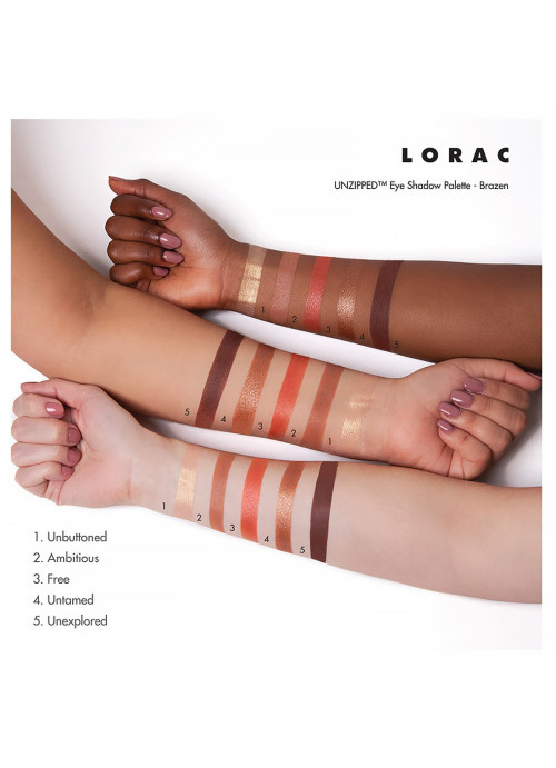 Lorac, Unzipped Brazen Eye Shadow Palette with  Dual-Ended  Brush, 0.37 oz (10.5 g)