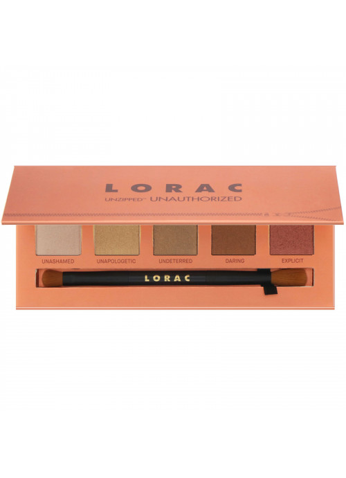Lorac, Unzipped Unauthorized Eye Shadow Palette with Dual-Ended Brush, 0.37 oz (10.5 g)