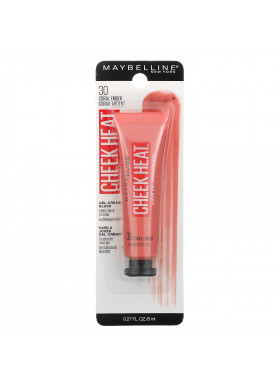 Maybelline, Cheek Heat, Gel-Cream Blush, Coral Ember, 0.27 oz (8 ml)