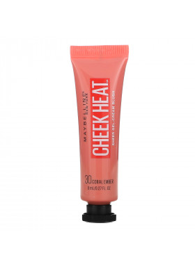 Maybelline, Cheek Heat, Gel-Cream Blush, Coral Ember, 0.27 oz (8 ml)