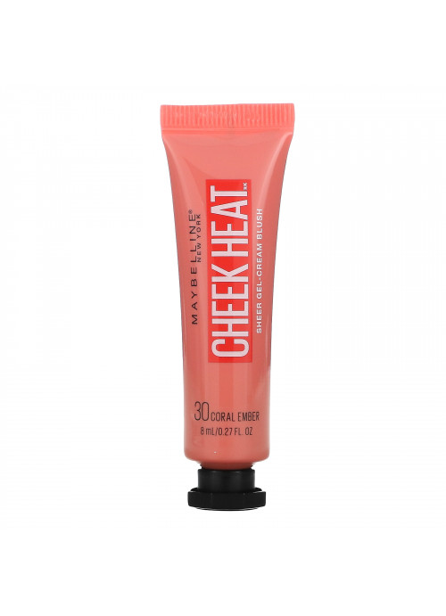 Maybelline, Cheek Heat, Gel-Cream Blush, Coral Ember, 0.27 oz (8 ml)