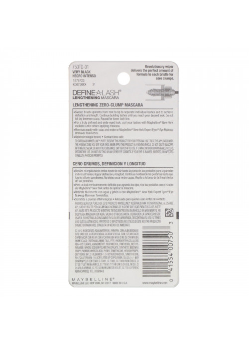 Maybelline, Define-A-Lash, Lengthening Mascara, 801 Very Black, 0.22 fl oz (6.5 ml)