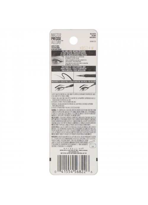 Maybelline, Eye Studio, Master Precise, All Day Liquid Eyeliner, 110 Black, 0.034 fl oz (1 ml)