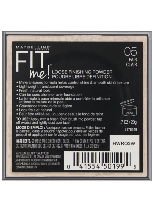 Maybelline, Fit Me, Loose Finishing Powder, 05 Fair, 0.7 oz (20 g)