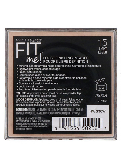 Maybelline, Fit Me, Loose Finishing Powder, 15 Light, 0.7 oz (20 g)