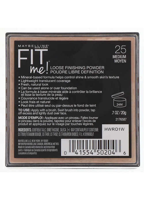 Maybelline, Fit Me, Loose Finishing Powder, 25 Medium, 0.7 oz (20 g)