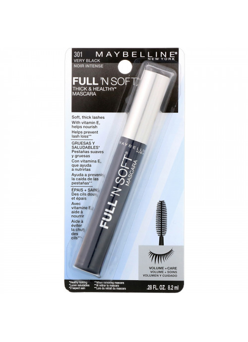 Maybelline, Full 'N Soft Mascara, 301 Very Black, 0.28 fl oz (8.2 ml)