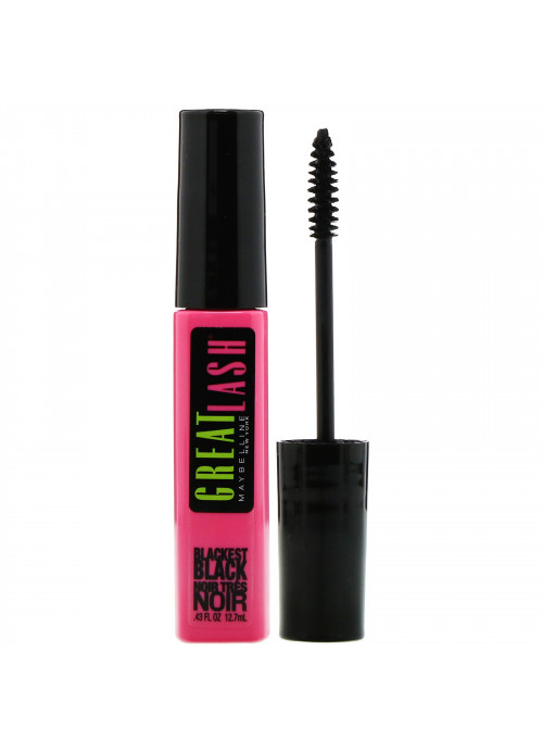 Maybelline, Great Lash, Mascara, 100 Blackest Black,  0.43 fl oz (12.7 ml)
