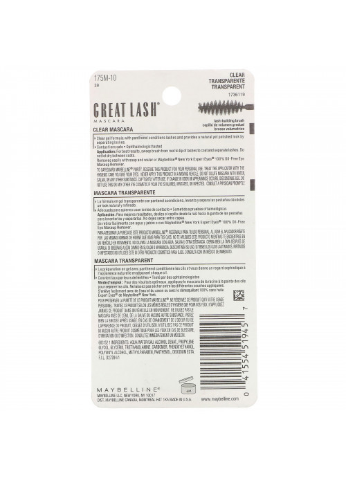 Maybelline, Great Lash, Mascara, 110 Clear, 0.44 fl oz (13 ml)