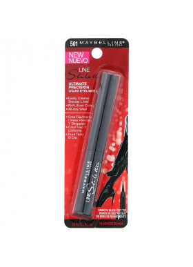 Maybelline, Line Stiletto, Ultimate Precision Liquid Eyeliner, 501 Blackest Black, 0.05 fl oz (1.5 ml)