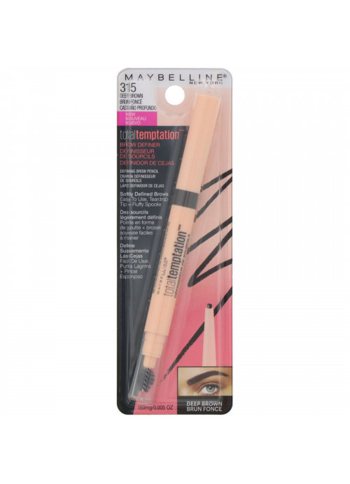 Maybelline, Total Temptation, Brow Definer, 315 Deep Brown, 0.005 oz (150 mg)