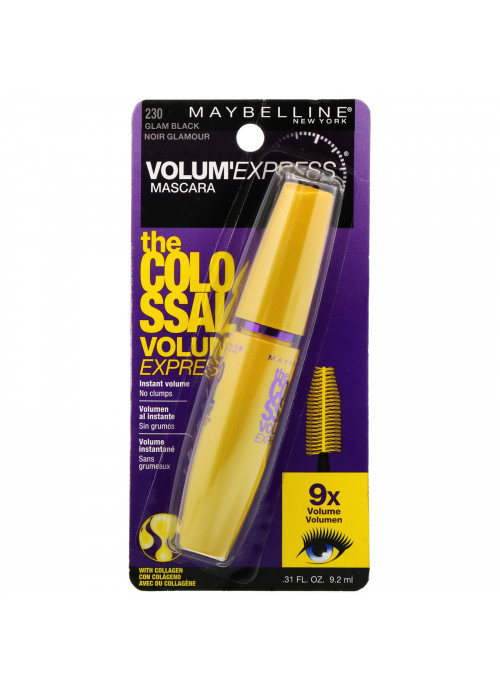 Maybelline, Volum' Express, The Colossal, 230 Glam Black, 0.31 fl oz (9.2 ml)