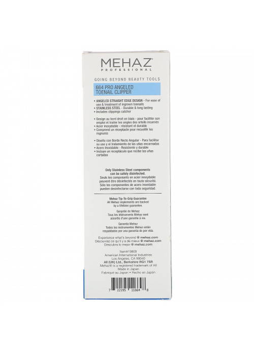 Mehaz, 664 Pro Angled Toenail Clipper, 1 Clipper