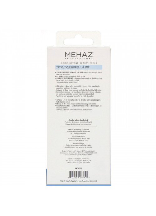 Mehaz, 777 Cuticle Nipper 1/4 Jaw, 1 Cuticle Nipper