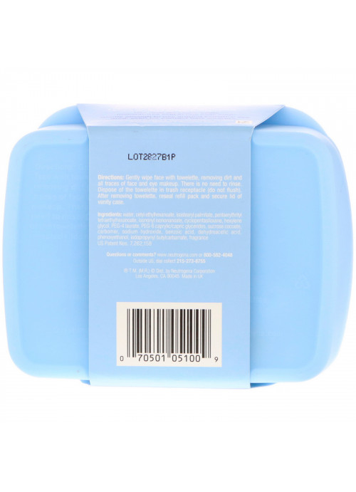 Neutrogena, Makeup Remover Cleansing Towelettes, Ultra-Soft Cloths, 25 Pre-Moistened Towelettes