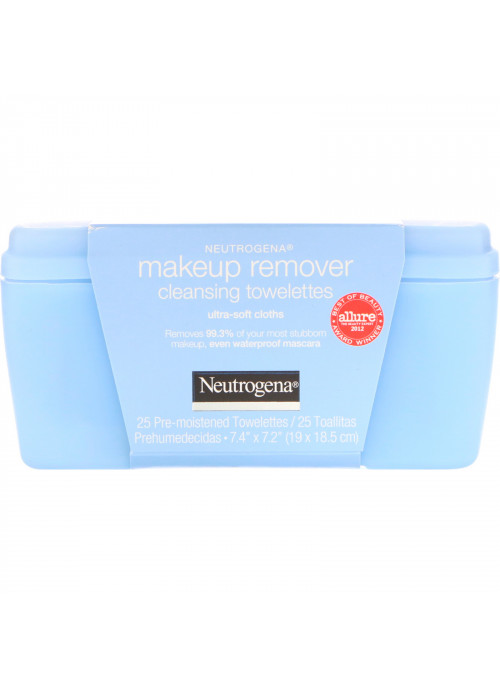 Neutrogena, Makeup Remover Cleansing Towelettes, Ultra-Soft Cloths, 25 Pre-Moistened Towelettes