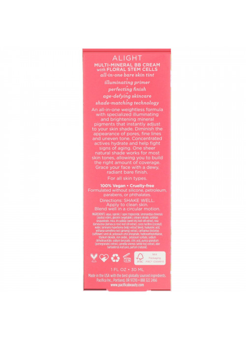 Pacifica, Alight, Multi-Mineral BB Cream, 1 fl oz (30 ml)