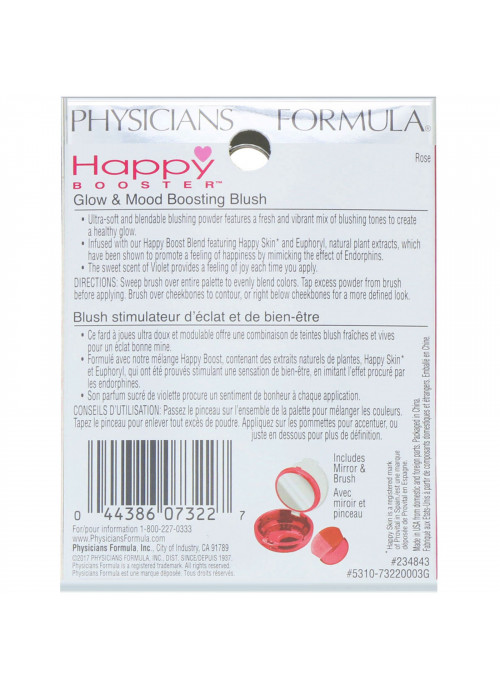 Physicians Formula, Happy Booster, Glow & Mood Boosting Blush, Rose, 0.24 oz (7 g)