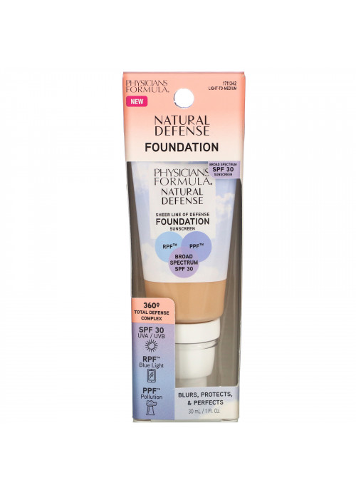 Physicians Formula, Natural Defense Foundation, SPF 30, Light to Medium, 1 fl oz (30 ml)
