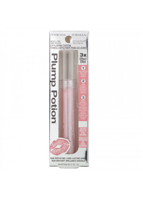 Physicians Formula, Plump Potion, Needle-Free Lip Plumping Cocktail, Pink Crystal Potion 2214, 0.1 oz (3 g)
