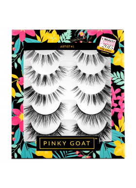 Pinky Goat, Artist #1, Silk False Eyelashes, 5 Pack