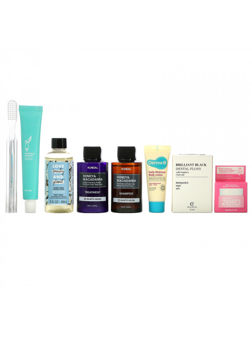 Promotional Products, Bath Essentials Beauty Bag, 8 Piece Kit
