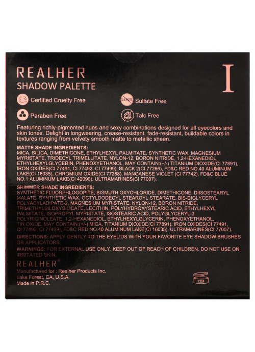 RealHer, Be Your Own Kind of Beauty, Shadow Palette I, 0.36 oz (10.8 g)