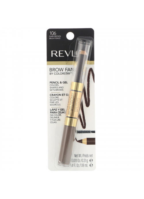 Revlon, Brow Fantasy, 106 Dark Brown, 0.011 oz (0.31 g) / 0.04 fl oz (1.18 ml)
